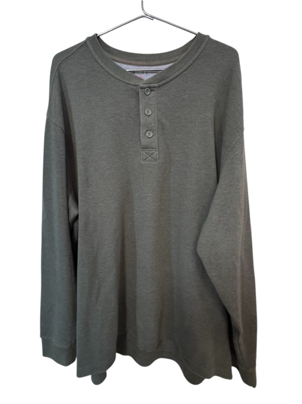Redhead High End Heather Olive Henley Thermal Long Sleeve Men’s XXL